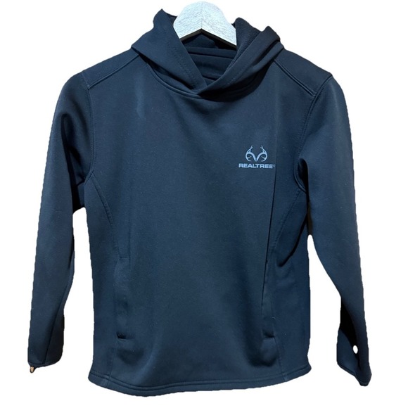 Realtree Youth Black Hoodie Sweatshirt Jacket With‎ Built In Gaiter Size Medium - Picture 5 of 5